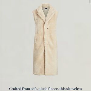 Sleeveless Ralph Lauren Cream Fleece Coat